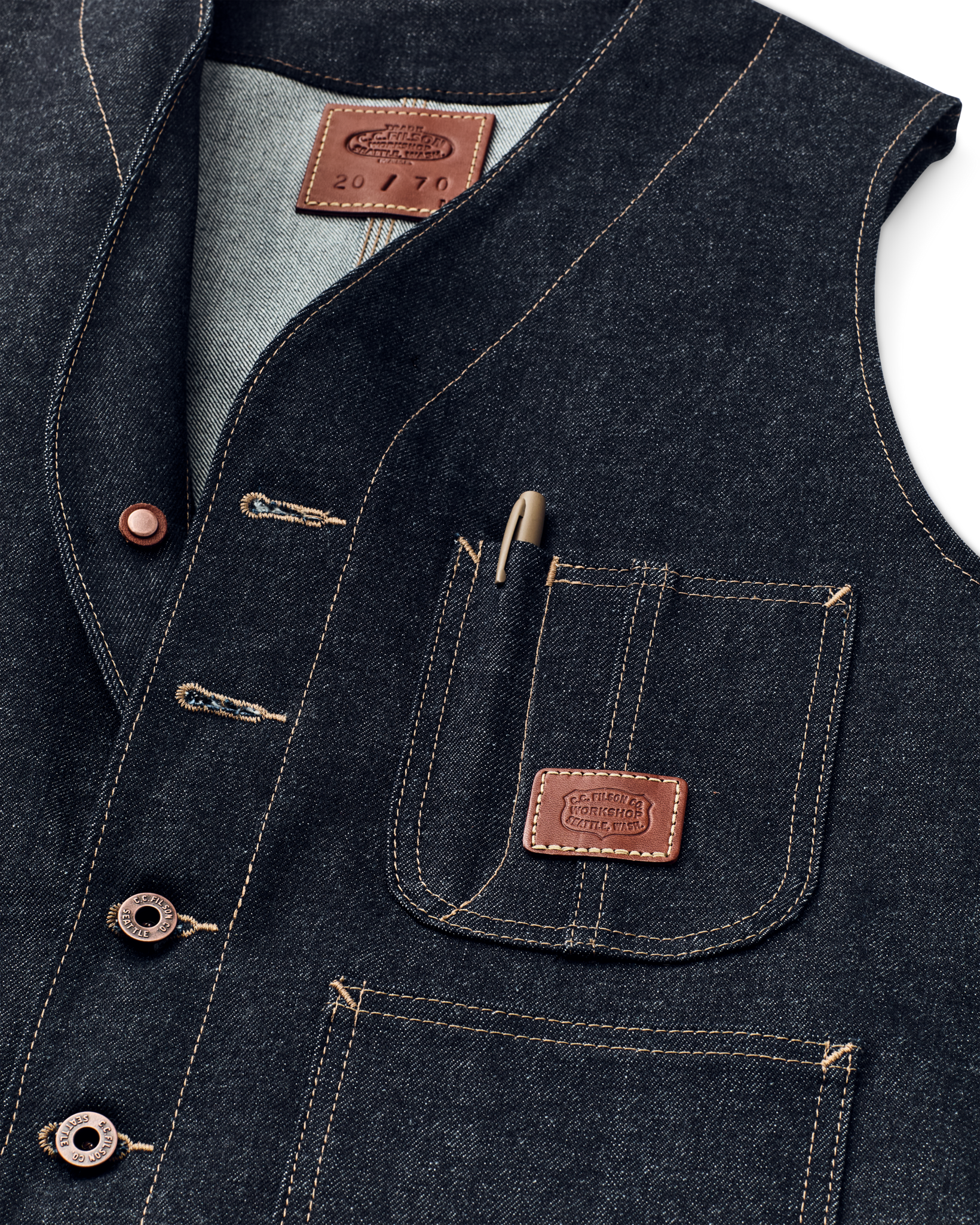 Workshop Denim Vest - Dark Indigo - Image 4