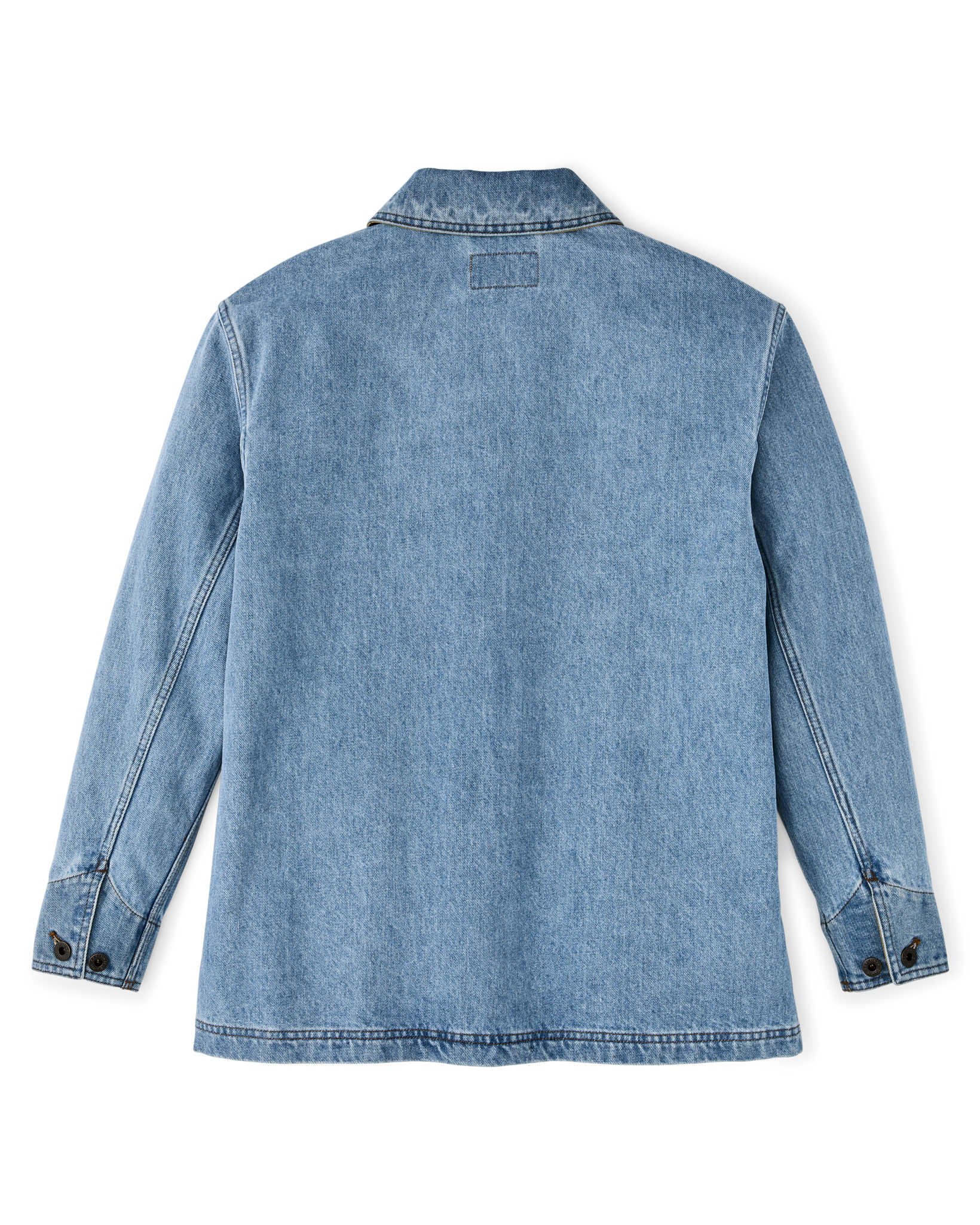 Women's Denim Barn Coat - Stone Wash Indigo - Image 3