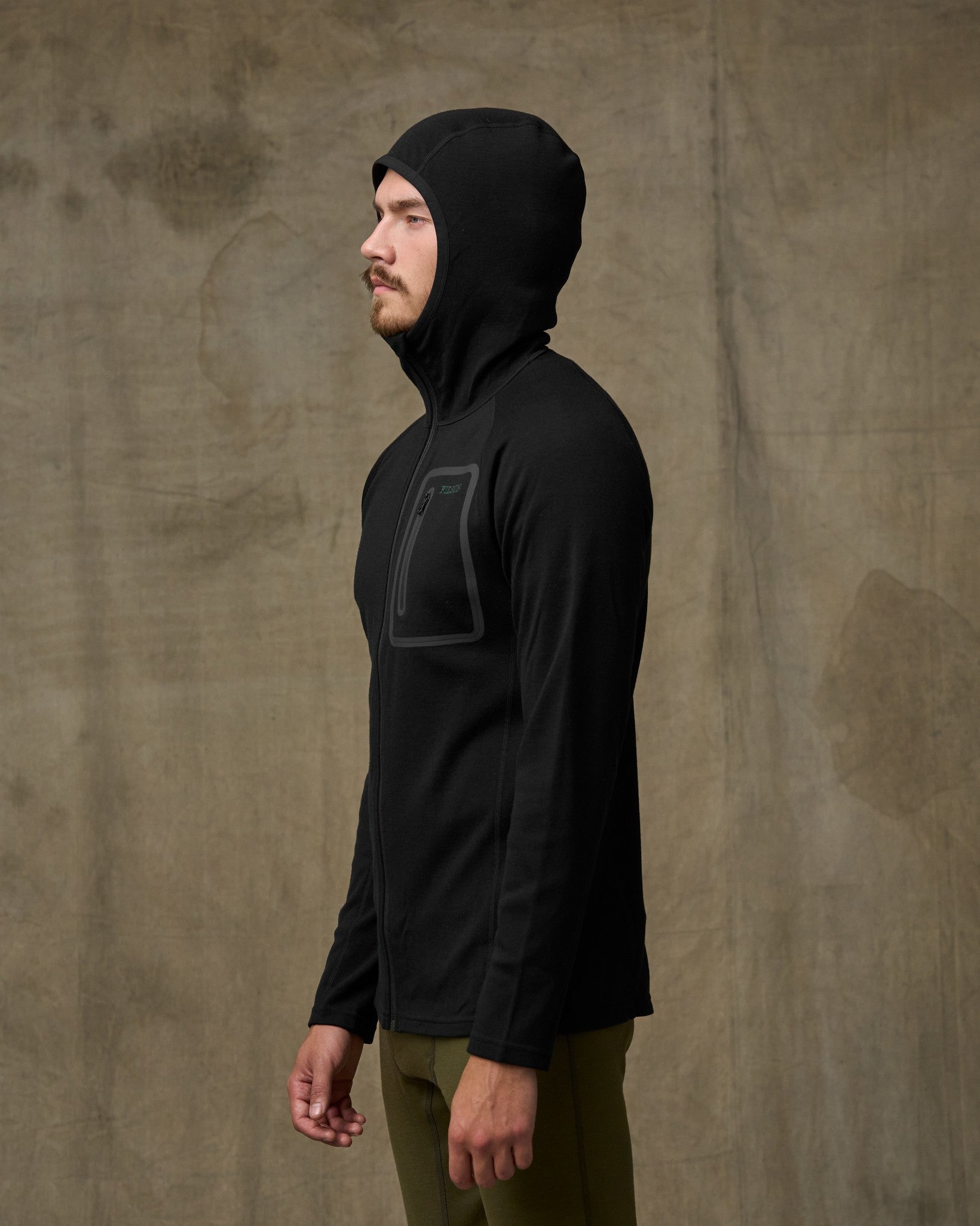 400g Merino Wool Hoodie - Black - Image 7