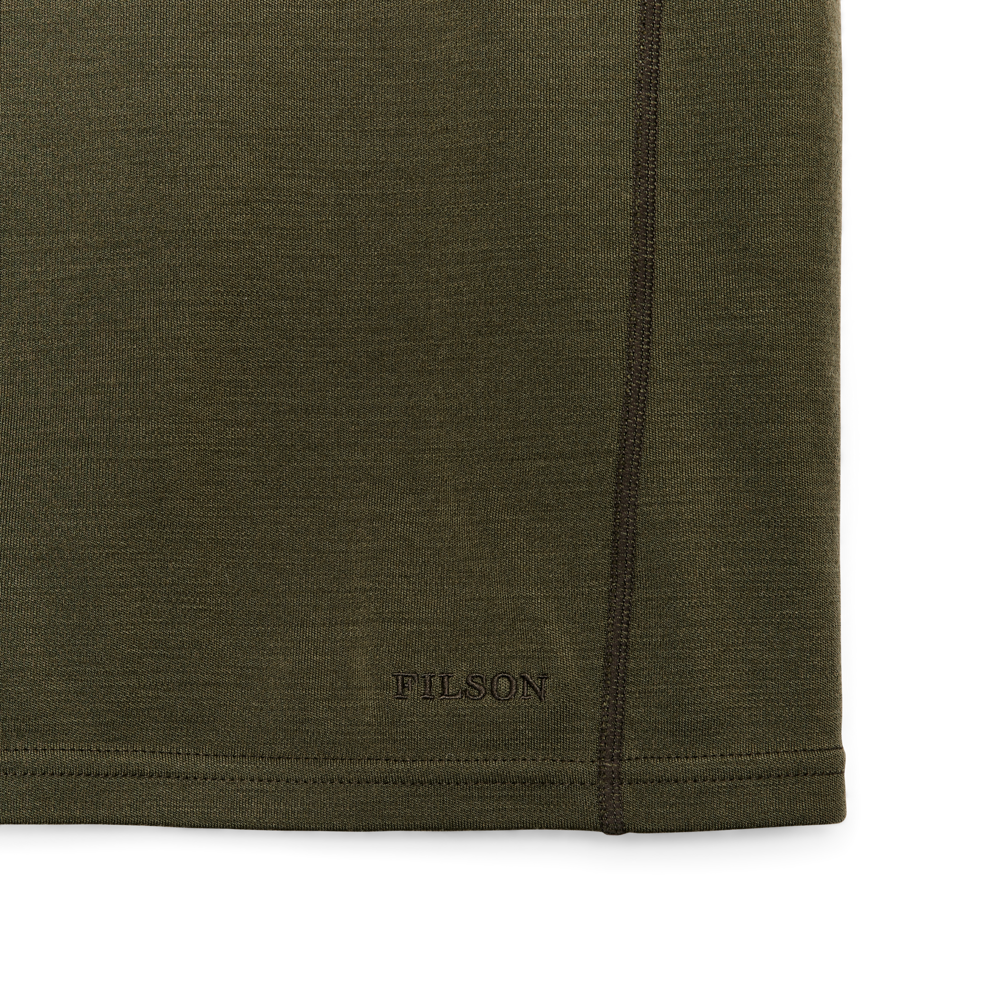 400g Merino Wool Long Sleeve Half-zip - Dark Olive - Image 3