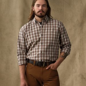 Chambray Button-Down Shirt - Cascade Plaid