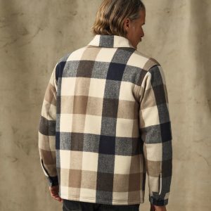 Alternative view of Spokane Insulated Jac-Shirt - Cream / Navy Plaid