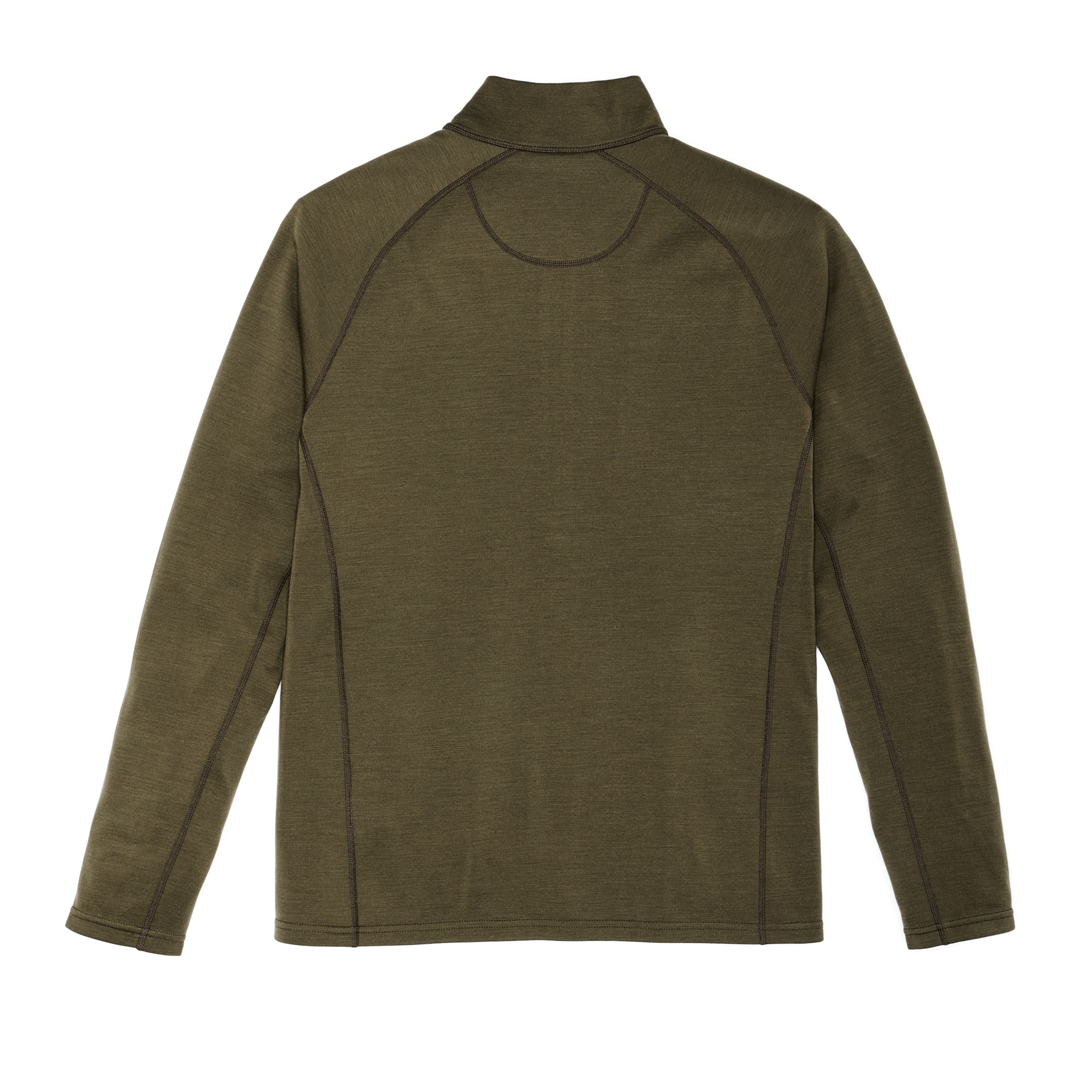 400g Merino Wool Long Sleeve Half-zip - Dark Olive - Image 2