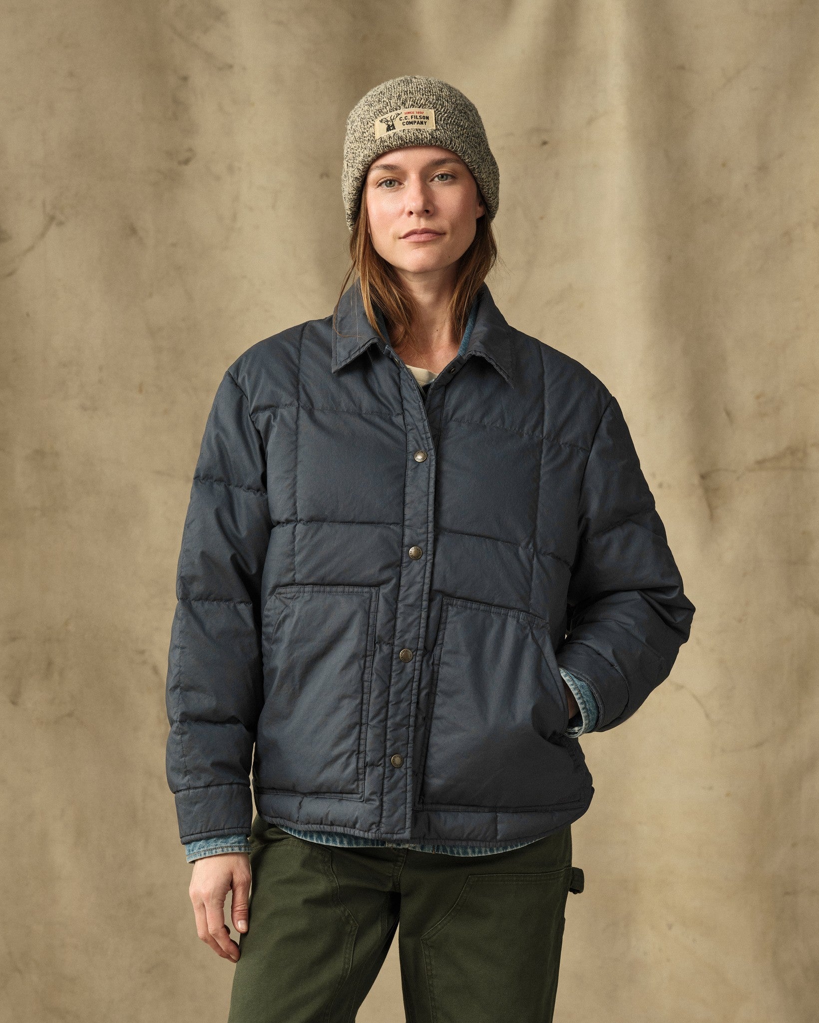 Women's Heritage Cotton Down Jacket - Bluefin