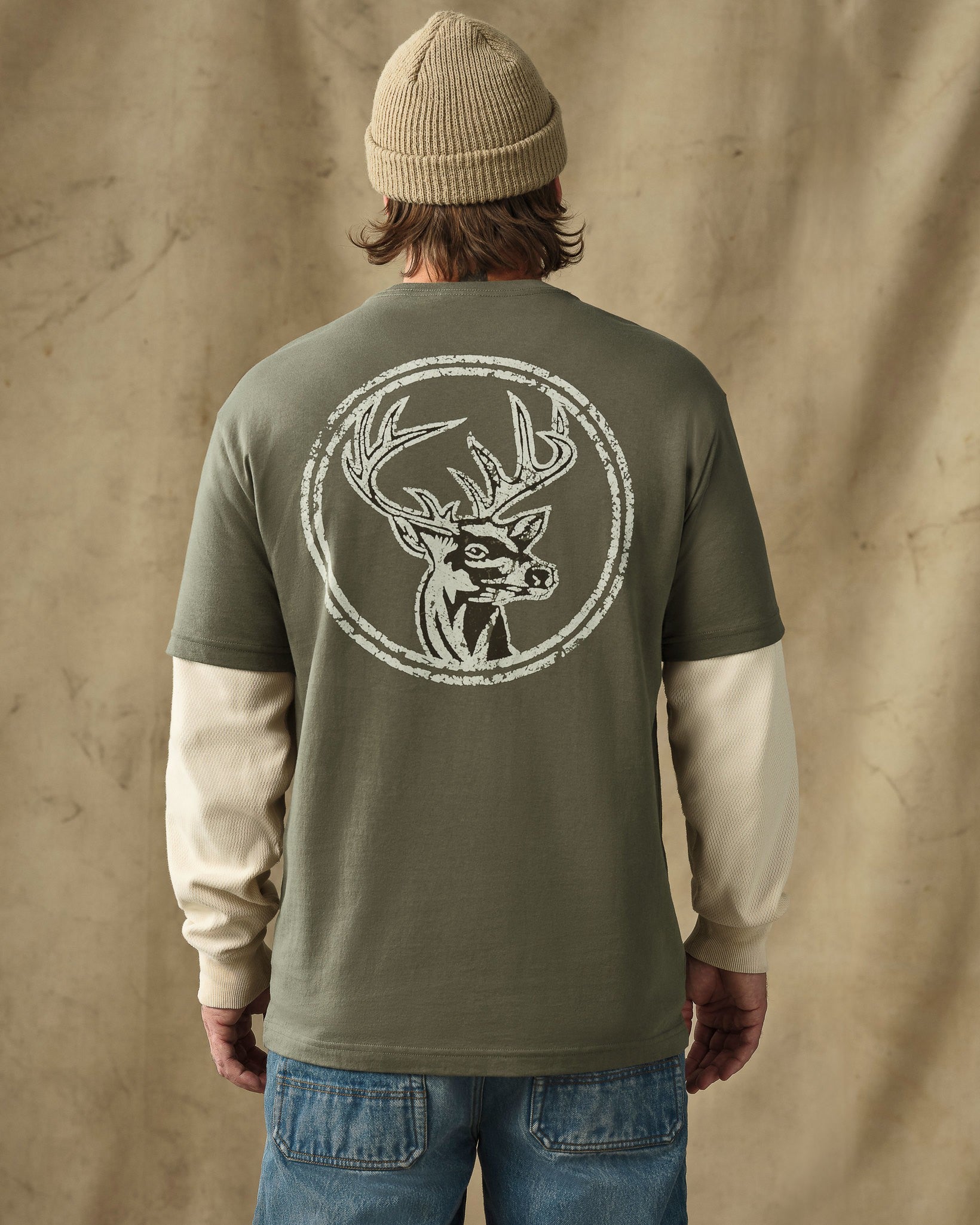 Buck Graphic T-Shirt - Shale - Image 4