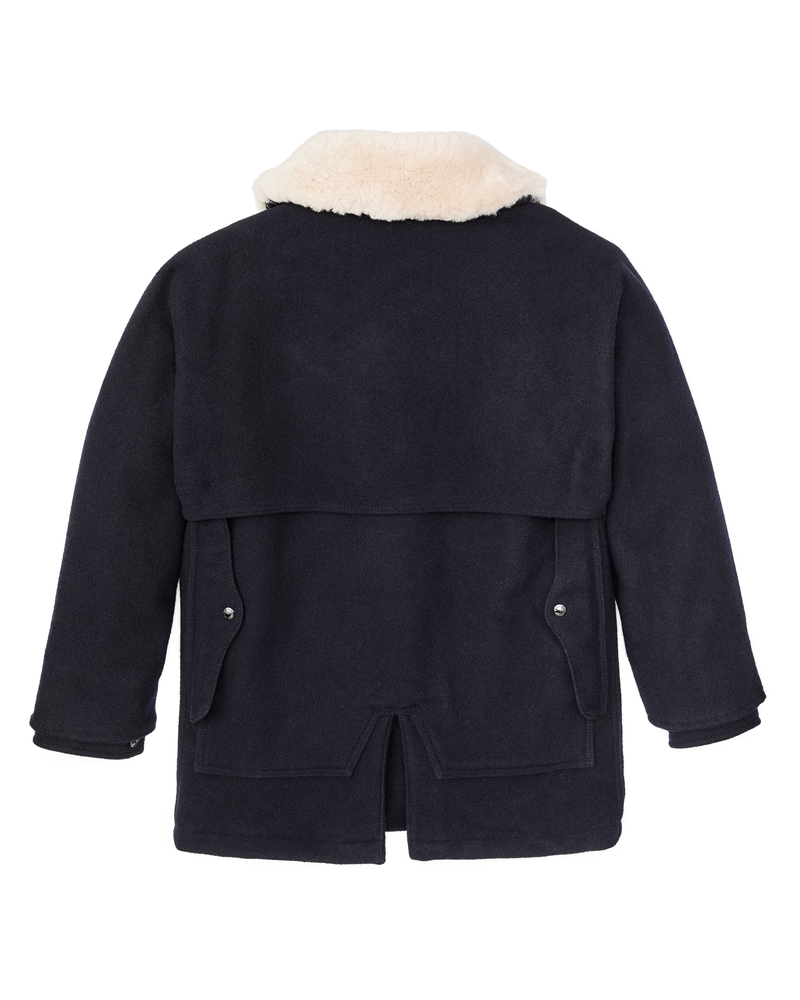 Lined Mackinaw Wool Packer Coat - Dark Navy - Image 4