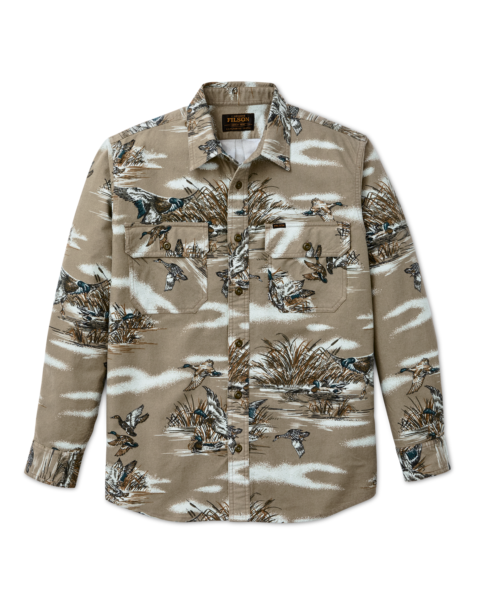 Field Flannel Shirt - Marsh Olive Print - Image 4