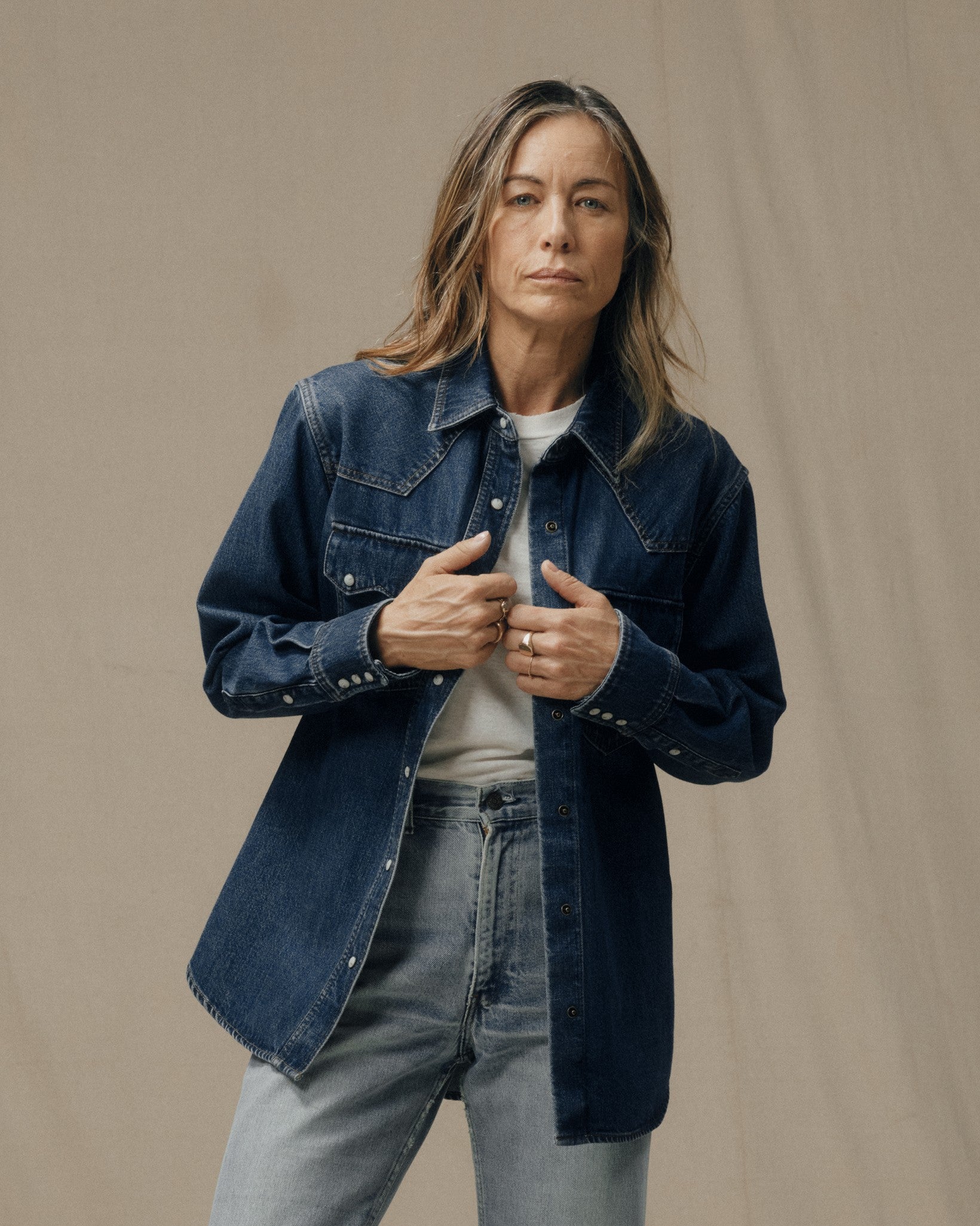 Women's Denim Western Shirt - Medium Indigo - Image 3