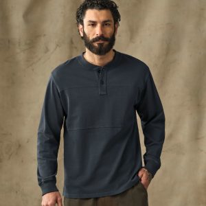 Field Knit Henley - Bluefin