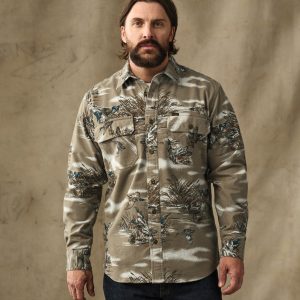 Field Flannel Shirt - Marsh Olive Print