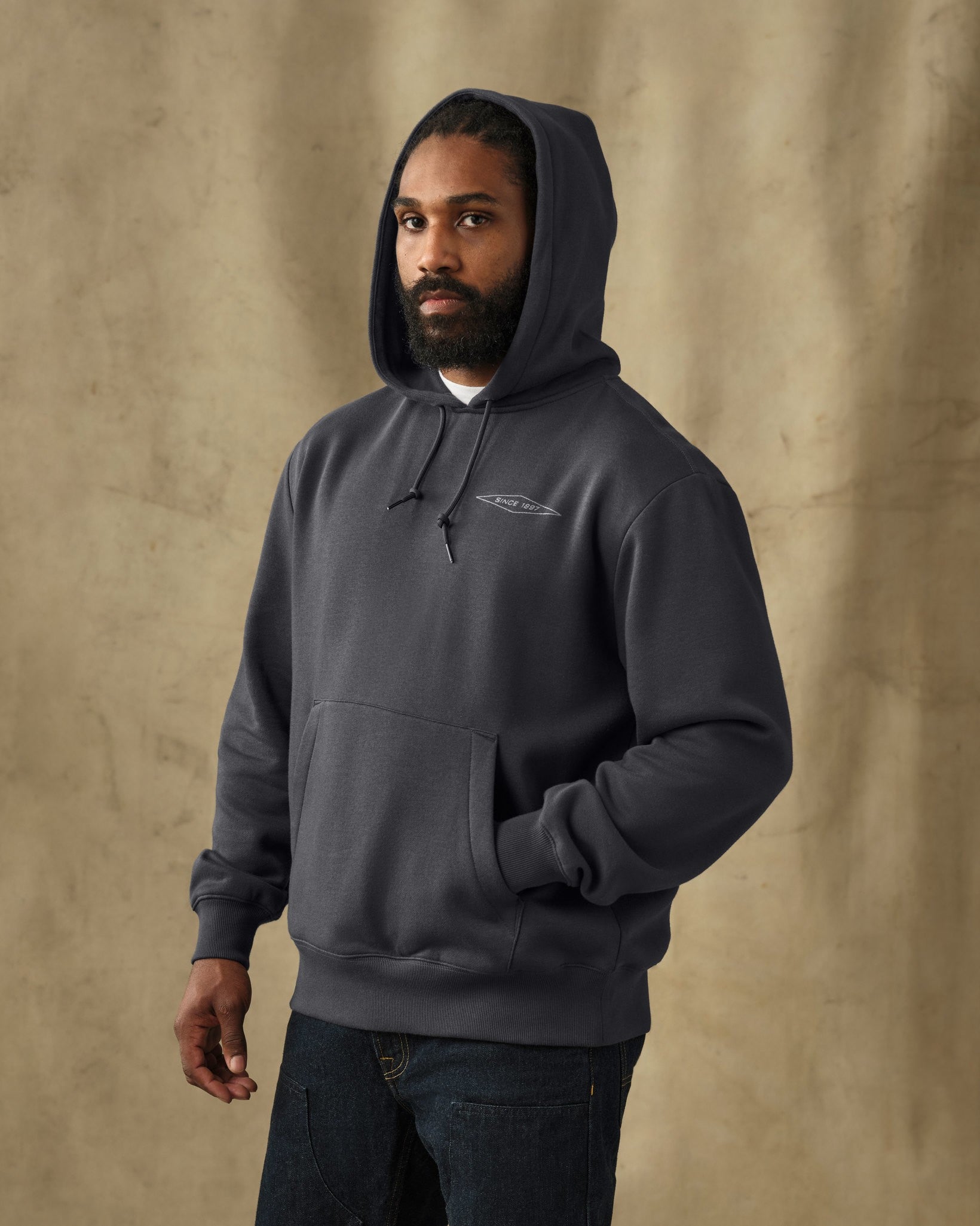 Diamond Graphic Hoodie - Faded Black - Image 6