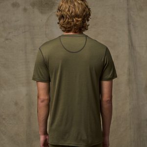 Alternative view of 210g Merino Wool Short Sleeve Crewneck T-Shirt - Dark Olive