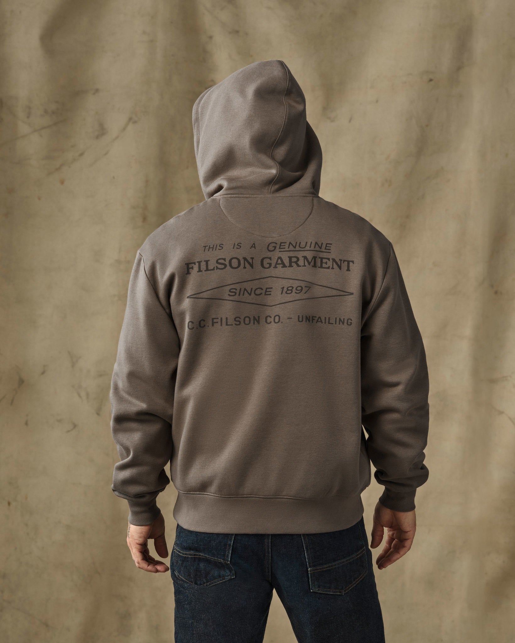 Diamond Graphic Full-Zip Hoodie - Hawk Brown - Image 2