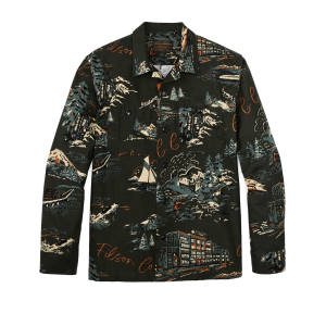 Elk Heights Camp Shirt - Green Northwest Scenic Print