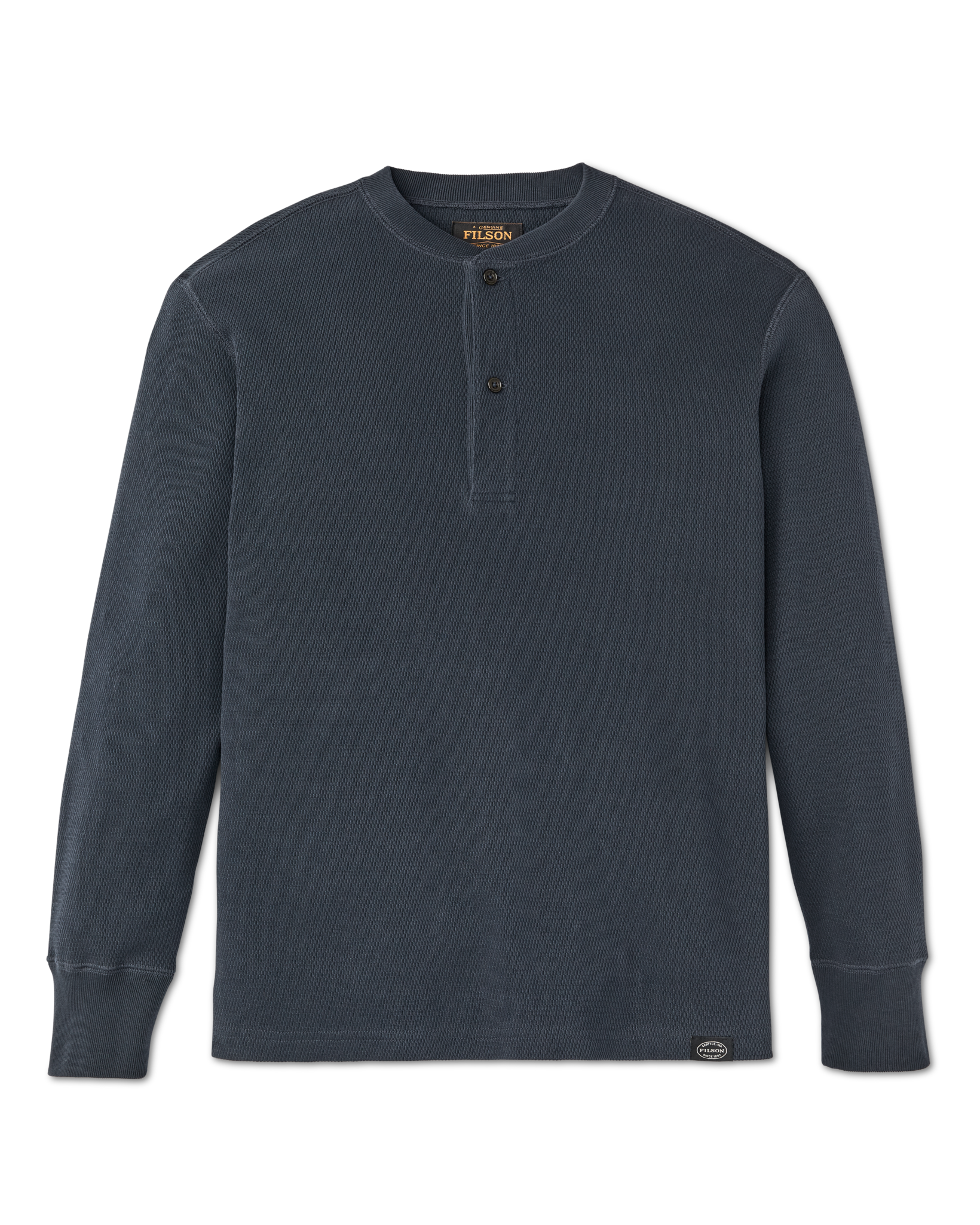 Waffle Knit Henley - Blue Mussel - Image 4