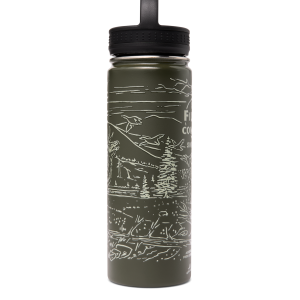 Insulated Water Bottle - Green / Wildlife