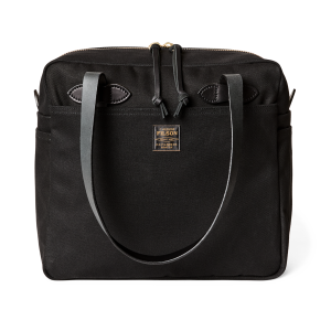 Rugged Twill Zipper Tote Bag - Black