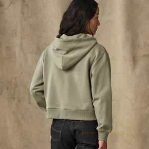 Alternative view of Women's French Terry Half-Zip Hoodie - Olive Branch