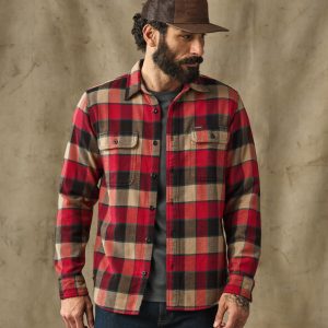 Vintage Flannel Work Shirt - Red / Cream Plaid