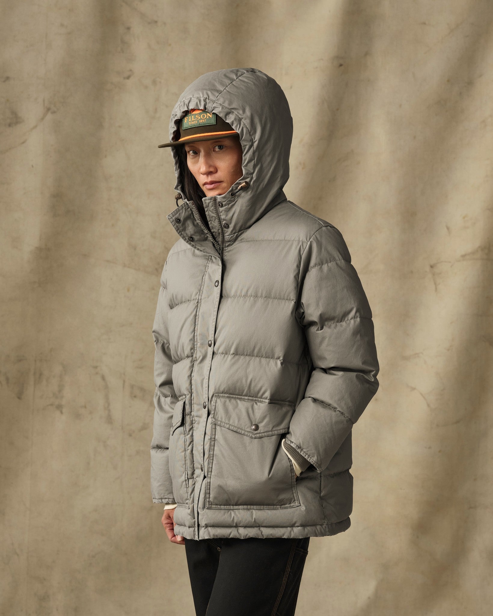 Women's Heritage Cotton Down Parka - Smokey Olive - Image 7
