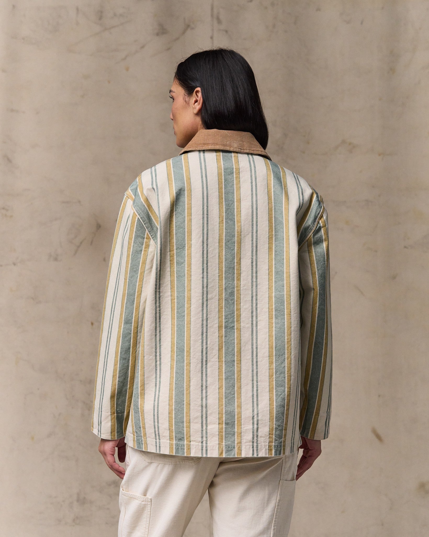 Women's Canvas Barn Coat - Natural / Yellow - Image 3