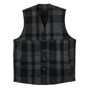 Mackinaw Wool Vest - Charcoal / Black Heritage Plaid