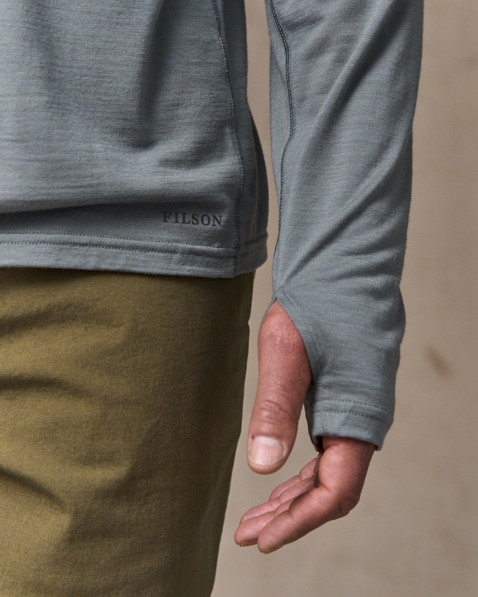 Wool-Blend UPF Hoodie - Sage Gray - Image 6