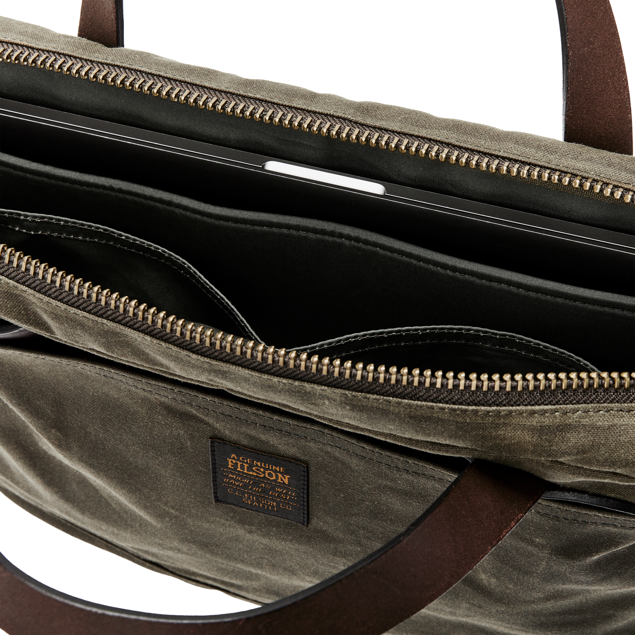 Tin Cloth Compact Briefcase - Otter Green - Image 8