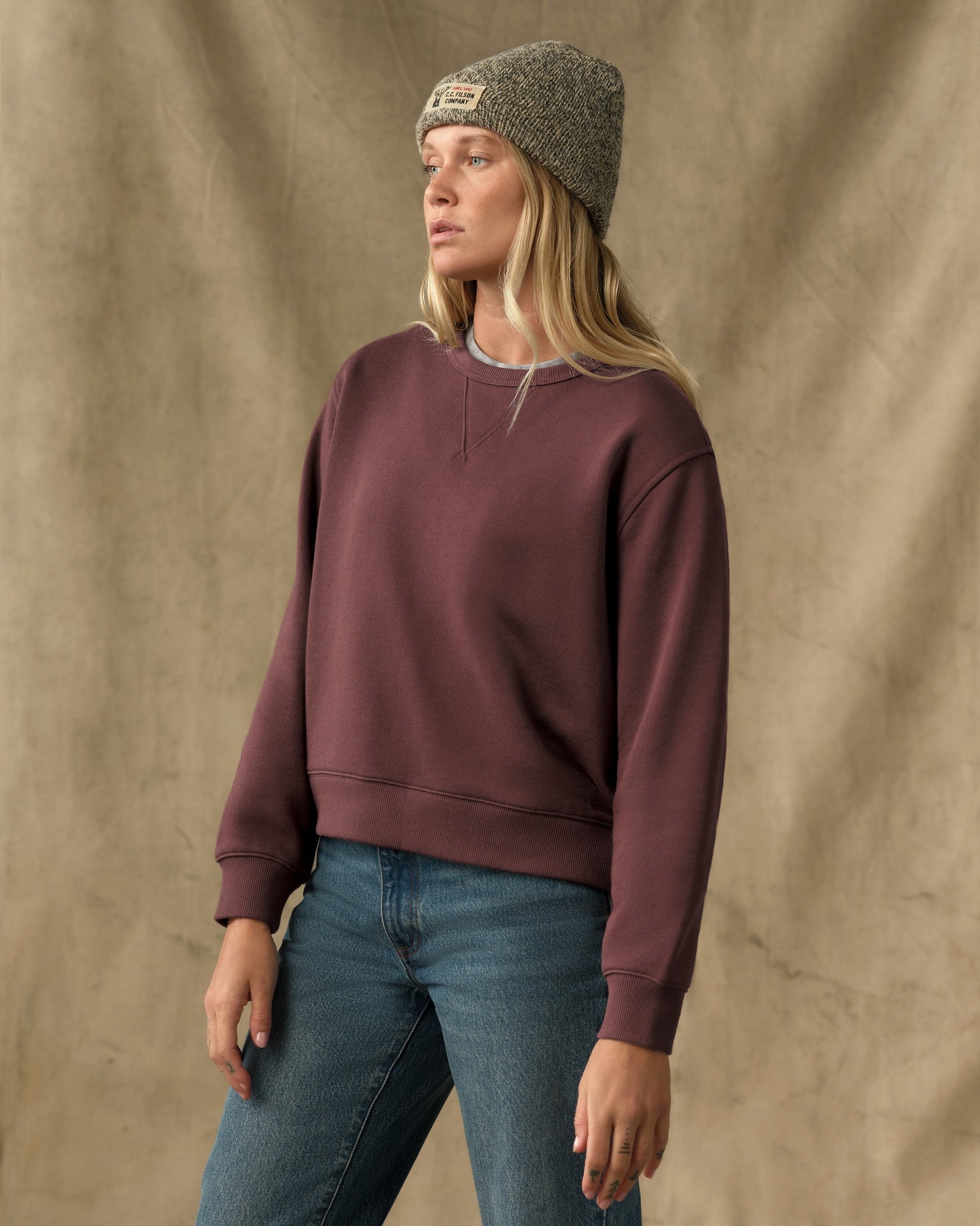 Women's French Terry Crewneck - Eagle Brown - Image 4