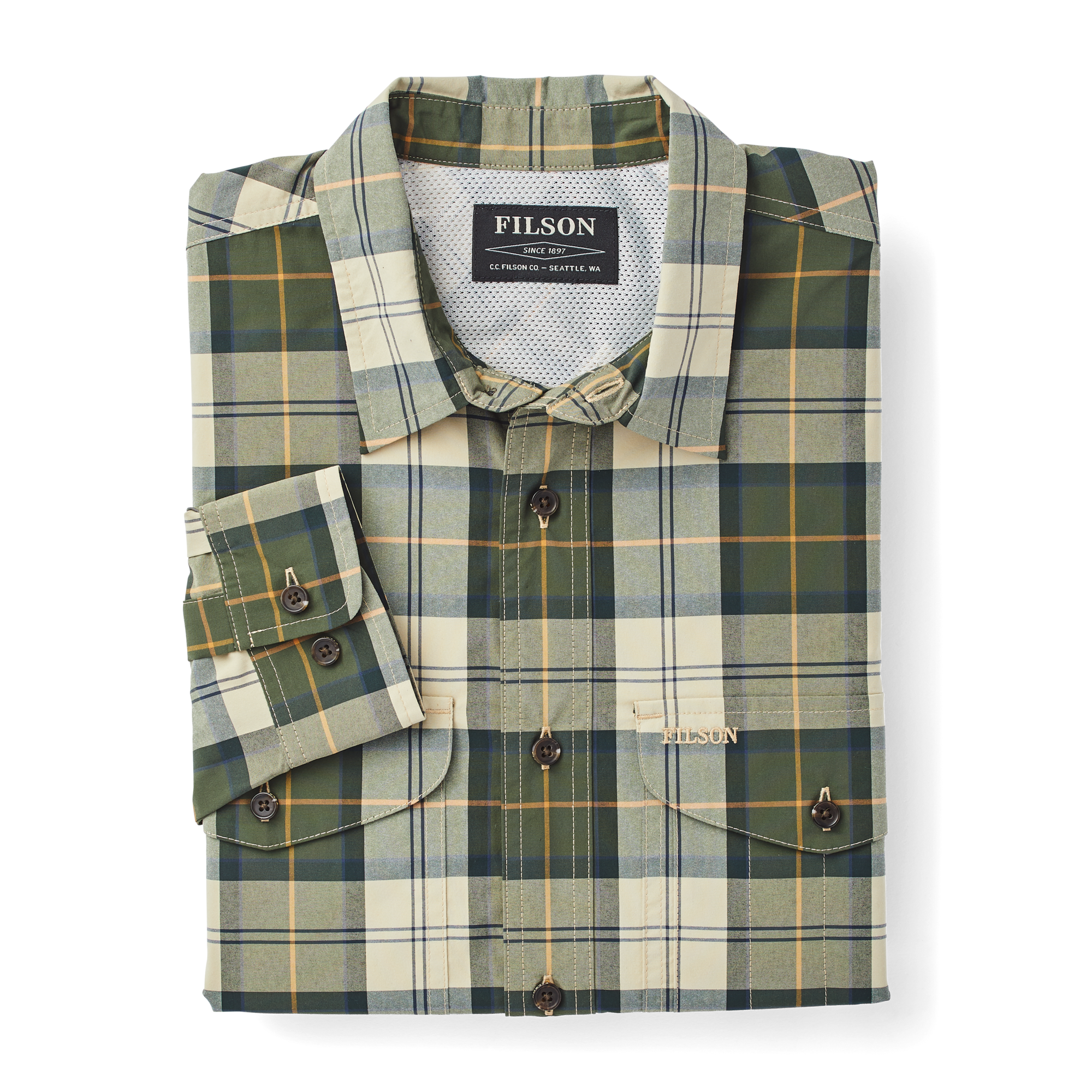 Twin Lakes Sport Shirt - Tan/olive/gold Plaid - Image 3