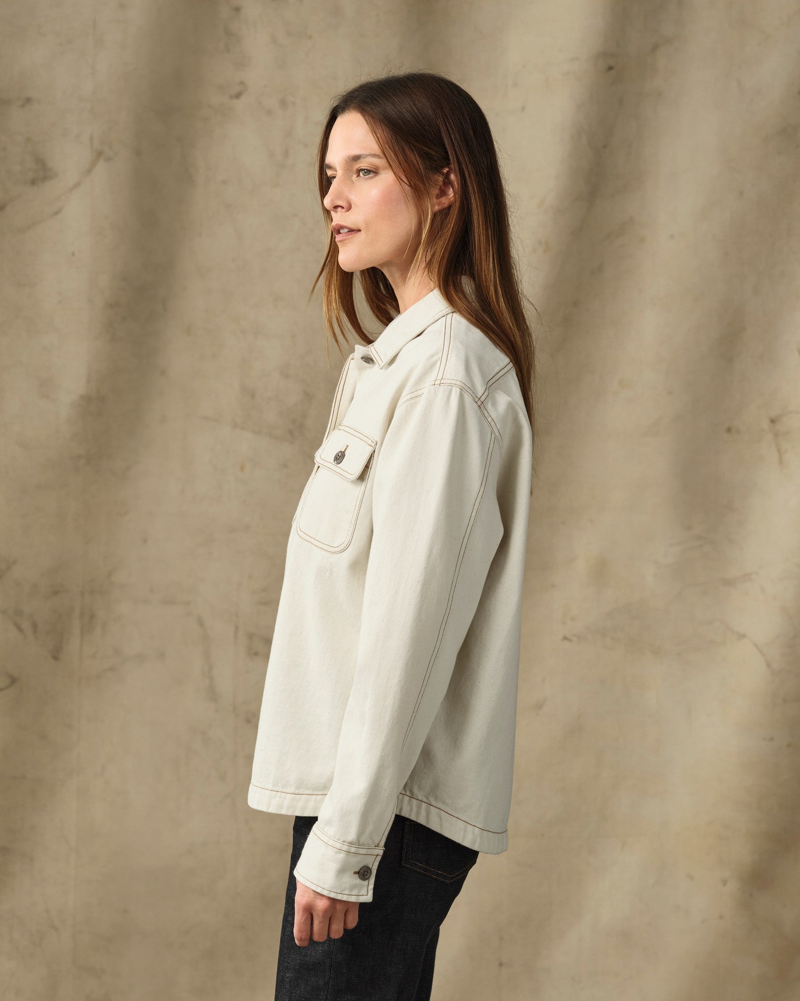 Women's Denim Shirt - Natural Seed - Image 3