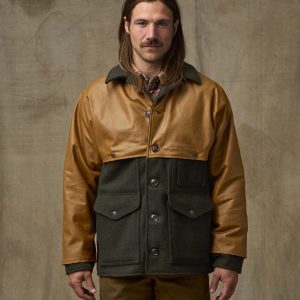 Mackinaw Wool Caped Cruiser Jacket - Peat Black / Dark Tan