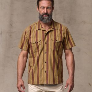 Chambray Camp Shirt - Brick / Tan
