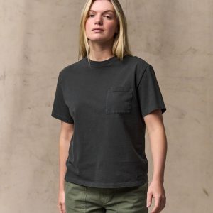 Women's Short Sleeve Pocket Tee - Faded Black