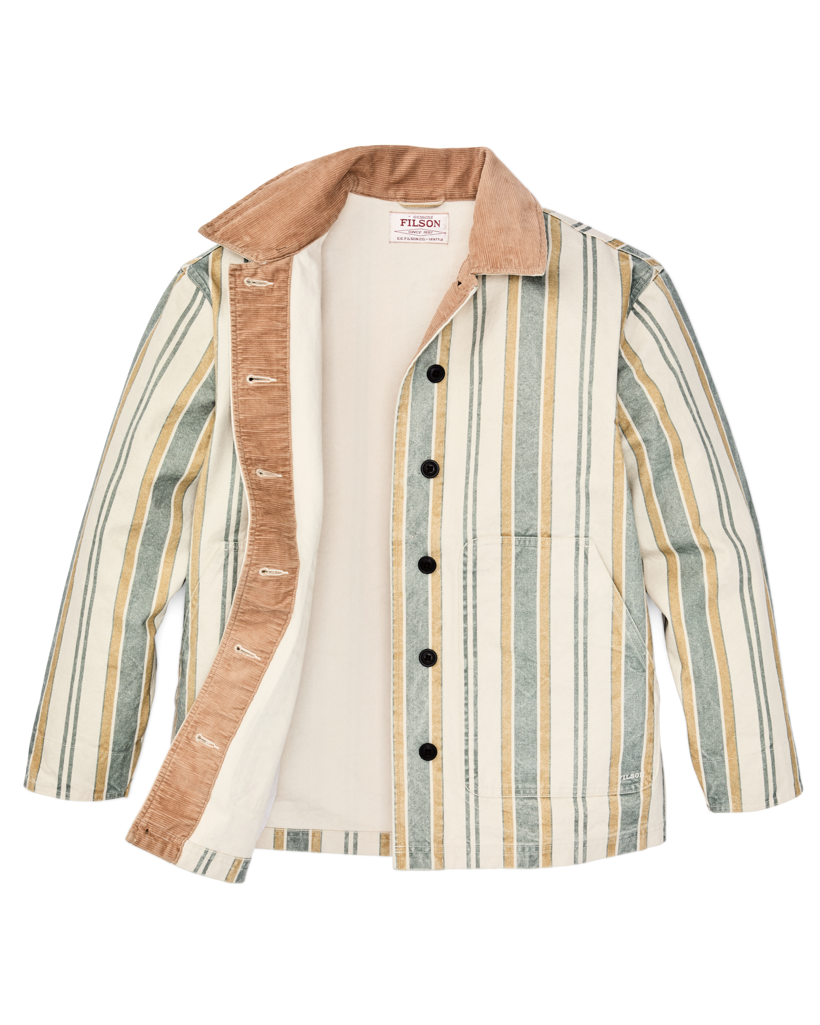 Women's Canvas Barn Coat - Natural / Yellow - Image 9