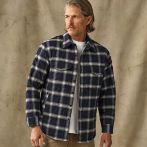 Insulated Flannel Jac-Shirt - Navy / Cream Plaid