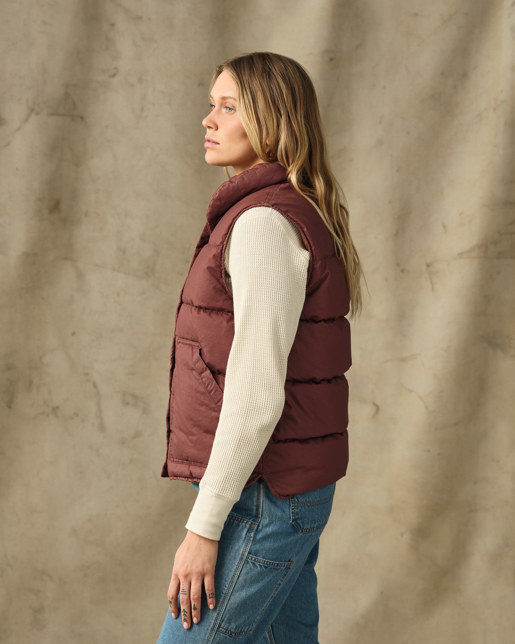 Women's Heritage Cotton Down Vest - Smoked Paprika - Image 3