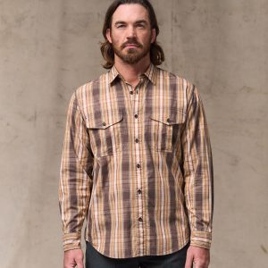 Washed Feather Cloth Shirt - Brown Multicolor Plaid