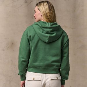 Alternative view of Women's French Terry Half-zip Hoodie - Light Forest