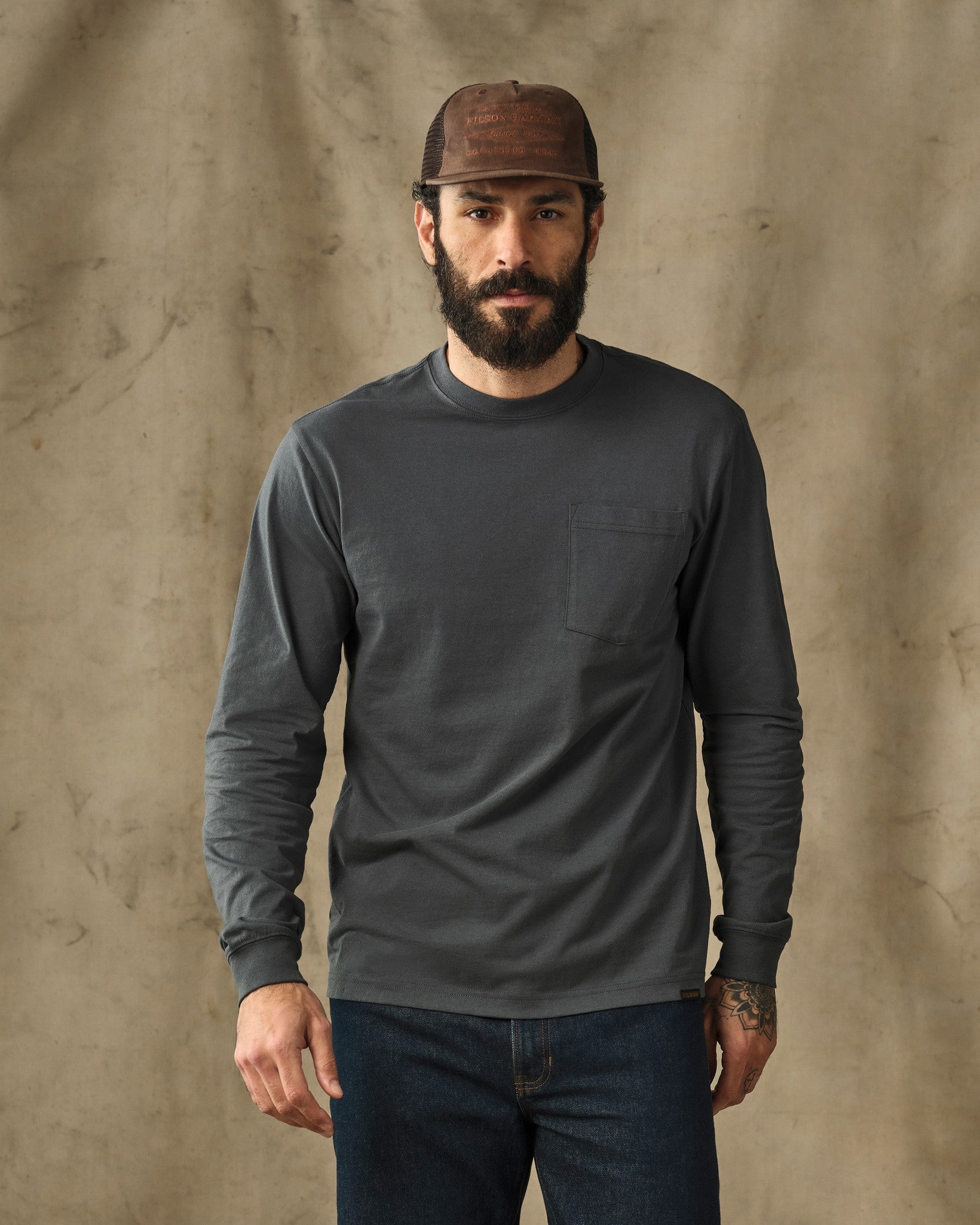 Long Sleeve Outfitter Pocket T-Shirt - Dark Slate