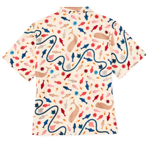 Alternative view of Women's Short Sleeve Camp Shirt - Natural / Whale Print