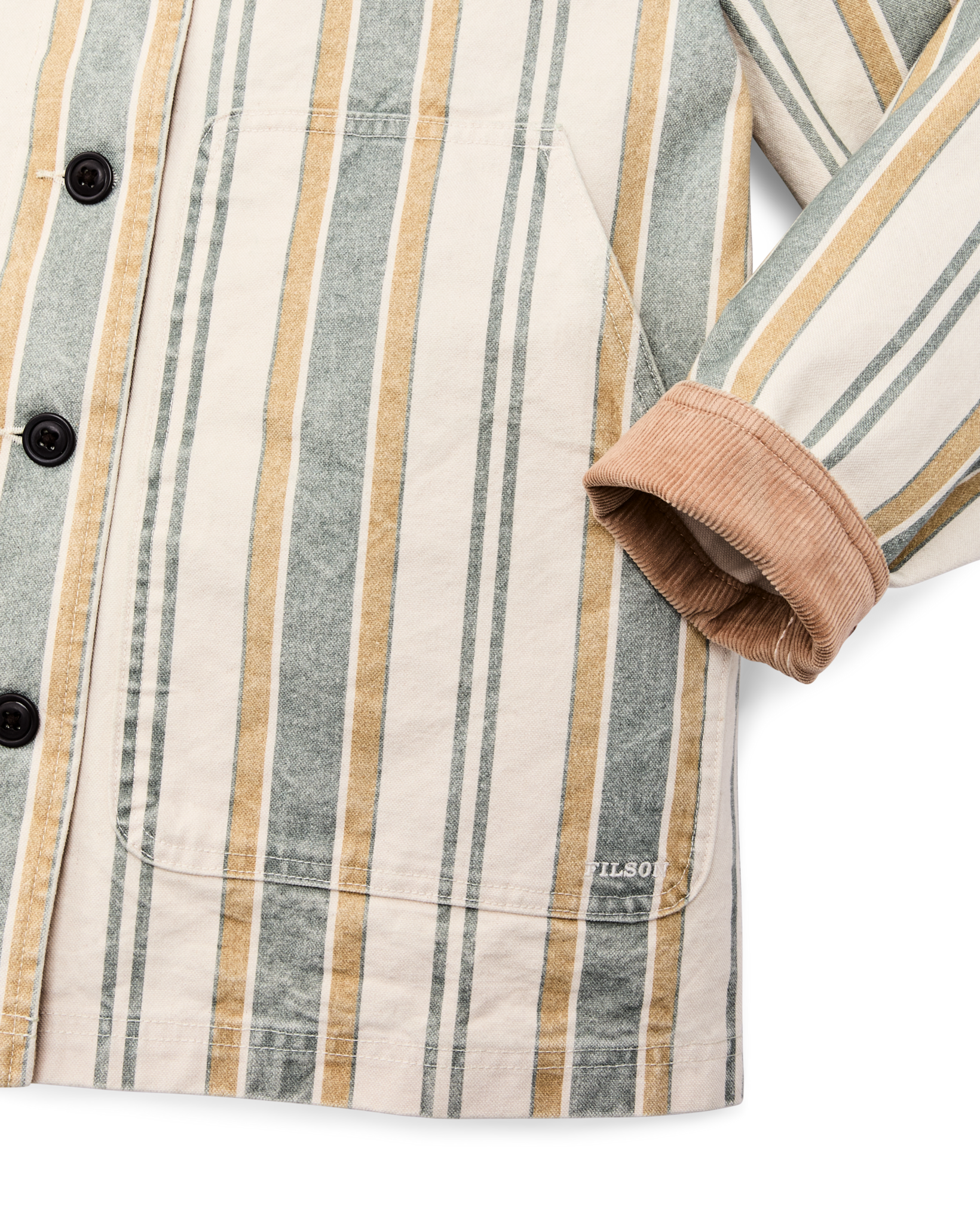 Women's Canvas Barn Coat - Natural / Yellow - Image 10