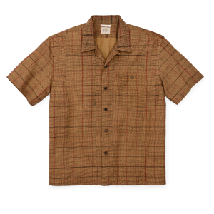 Handprinted Camp Shirt - Natural / Check Print