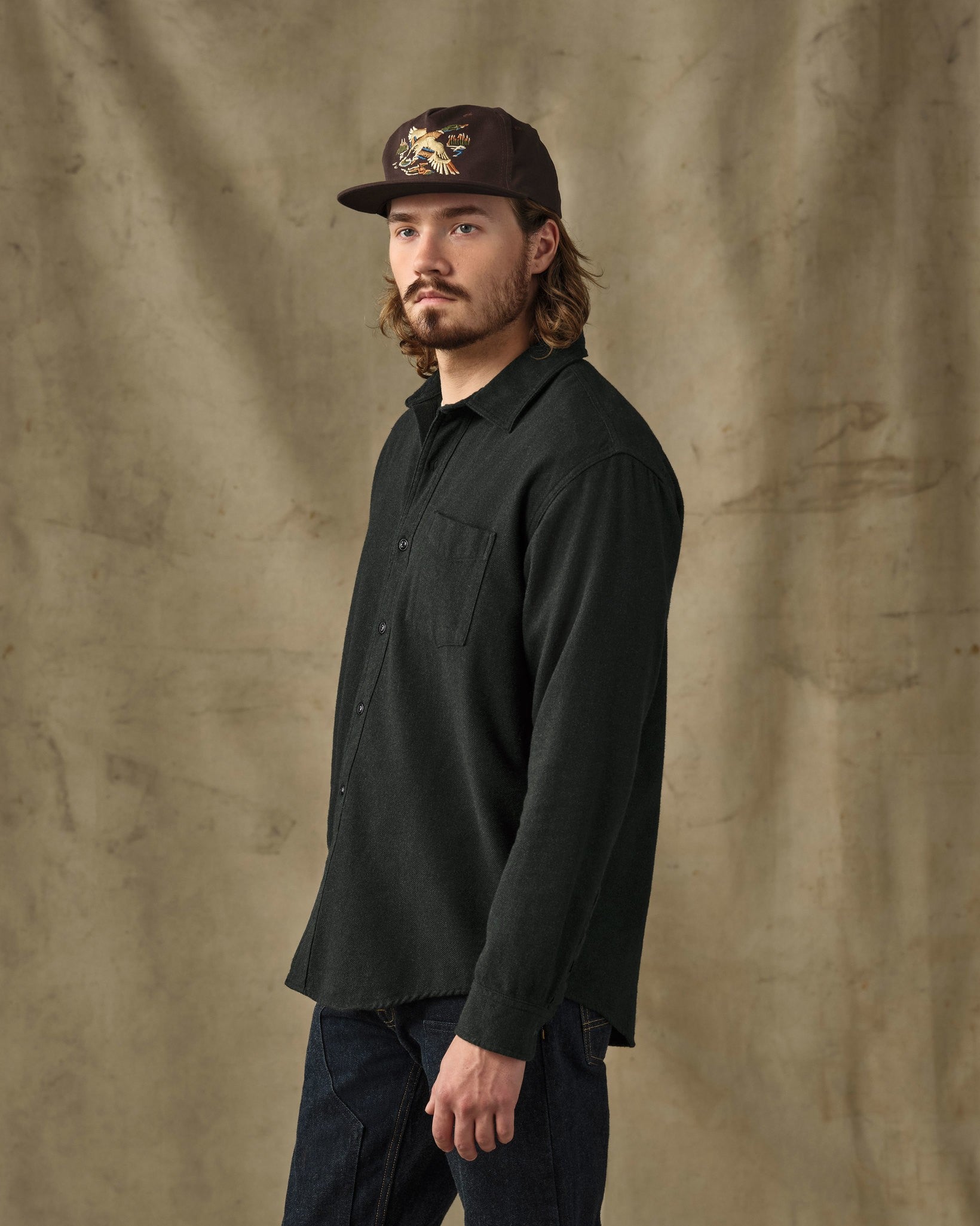 Rustic Flannel Shirt - Dark Moss Heather - Image 6
