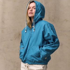 Alternative view of Women's Dry Wax Hooded Popover - Marine Blue