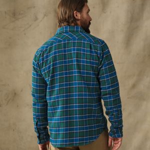 Alternative view of Vintage Flannel Work Shirt - Blue / Green Plaid