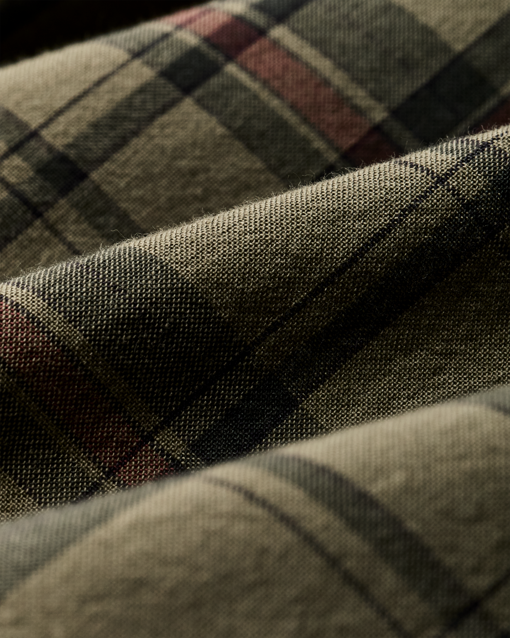 Madras Button-Down Shirt - Olive / Gravel Plaid - Image 5
