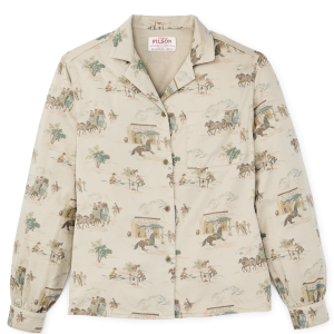 Women's Long Sleeve Twill Camp Shirt - Desert Green / Print