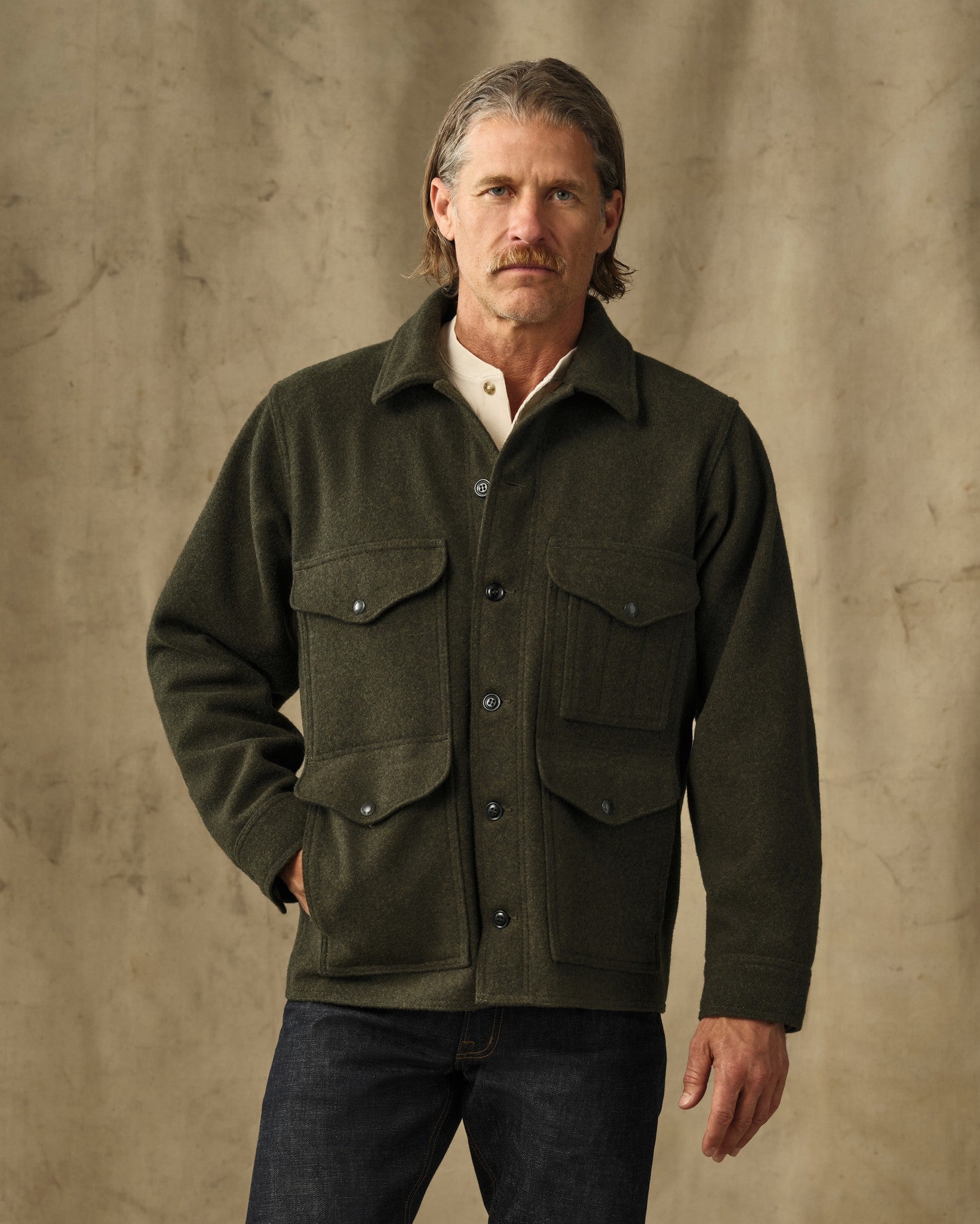 Mackinaw Wool Cruiser Jacket - Forest Green