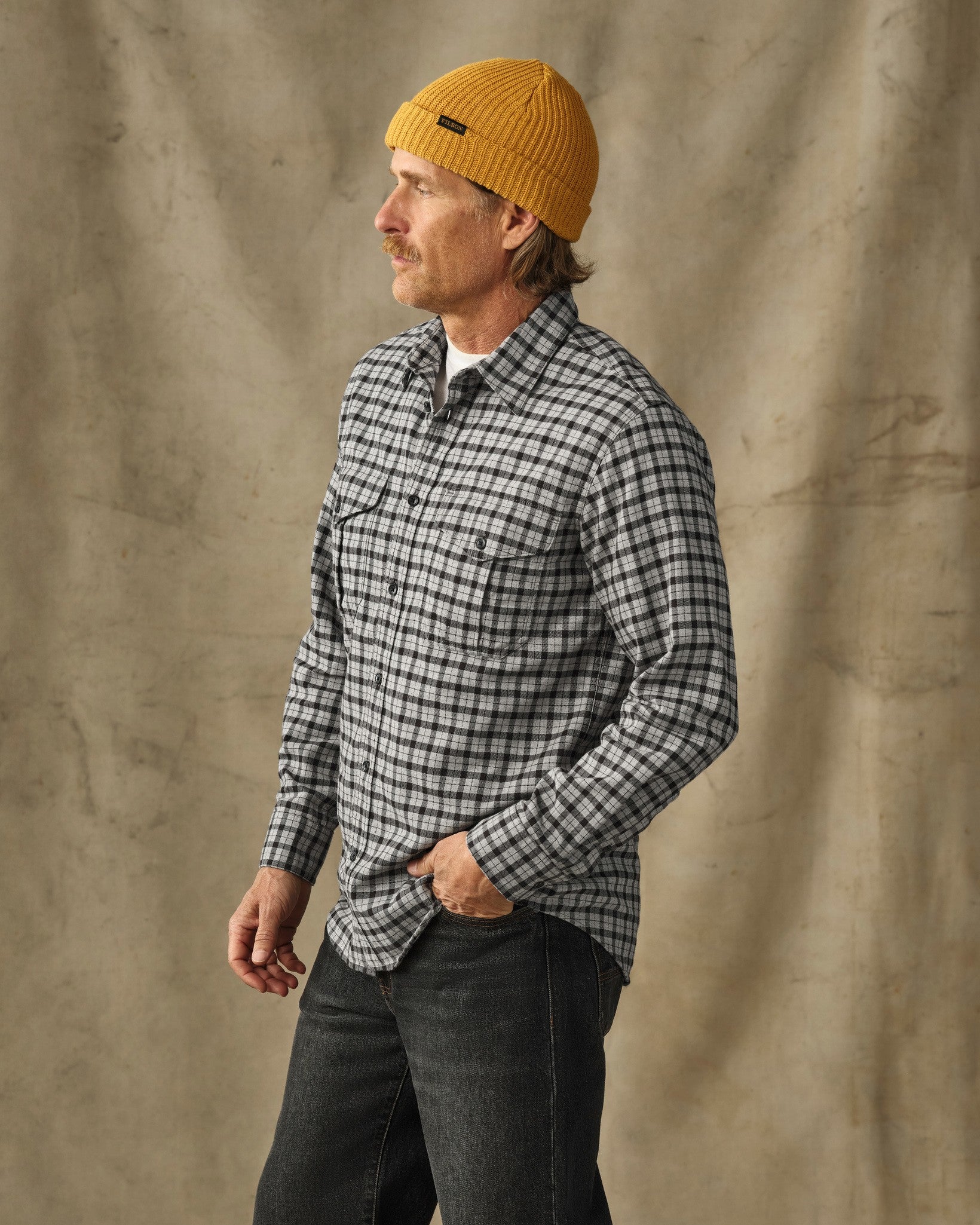 Lightweight Alaskan Guide Shirt - Light Charcoal Plaid - Image 3